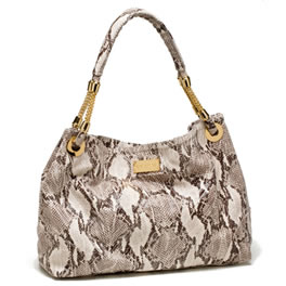 Black and White Python Leather Bag