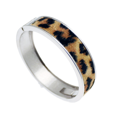 Small Leopardskin Silver Bangle