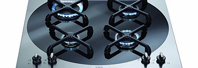 CDA 4Q4 60cm Designer Four Burner Gas Hob in Stainless Steel amp; Black