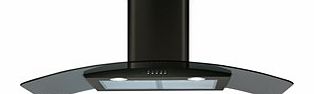 CDA ECP102BL Curved Glass 100cm Chimney Hood in