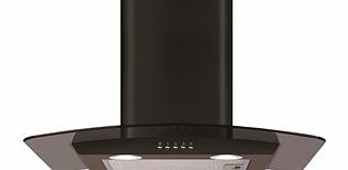 CDA ECP62BL Curved Glass 60cm Chimney Hood - Black