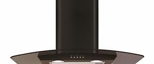 CDA ECP72BL Curved Glass 70cm Chimney Hood - Black