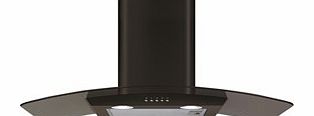 CDA ECP82BL Curved Glass 80cm Chimney Hood in