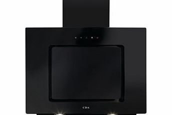 CDA EVA60BL 60cm Angled Cooker Hood Black Glass