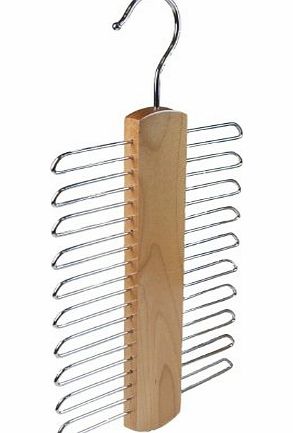 CDC 20 Bar Wooden Tie Hanger, Coat Scarfs amp; Belt Rack Mens Organiser (1 Hangers)