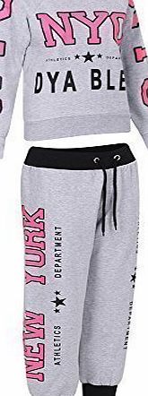 CELEB LOOK D89NEW KIDS GIRLS WOMEN LADIES BOTTOM NYC TOURSER FULL TRACKSUIT SWEATSHIRT 7-16