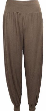 CELEB LOOK U92 NEW WOMEN LADIES GIRLS FULL LENGTH ALI BABA HAREM TROUSERS IN PLUS SIZE 8-32 (2XL(UK20-22), MOCHA)