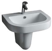 Cubic 600mm Washbasin with Semi Pedestal