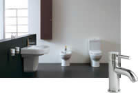 Cubic Semi Pedestal Bathroom Suite