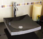 Granite Black Freestanding Square Shallow Basin