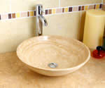 Granite Travertine Freestanding Round Basin