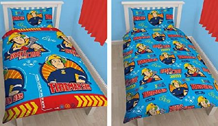 Character World Fireman Sam Brave Single Reversible Rotary Duvet Set Duvet Cover and Pillow Case