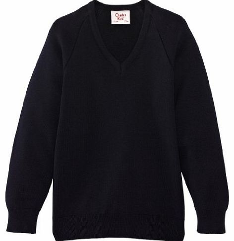 Charles Kirk Coolflow V Neck Unisex Boys and Girls School Jumper Navy Blue C36 IN