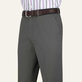 Grey Flat Front Chinos