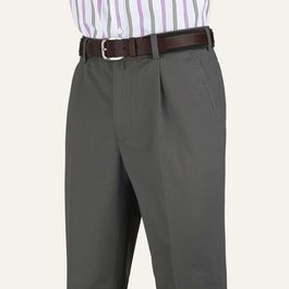 Grey Single Pleat Chinos