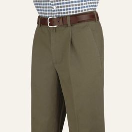 Khaki Green Single Pleat Chinos