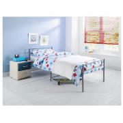 Single Bed, Silver & Silentnight Mattress