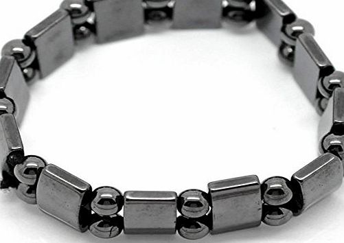 CharmsAlot Magnetic Grade A Hematite Healing Stretch Bracelet Arthritis Migraines Headaches - Approx 19cm