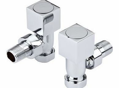 Angled Square Chrome Radiator Valves