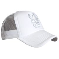 Glitter Trucker Cap - White - Womens.