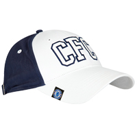 chelsea Leather Applique Cap - White/Navy.