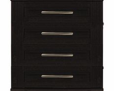 Oslo 4 Drawer Chest - Black