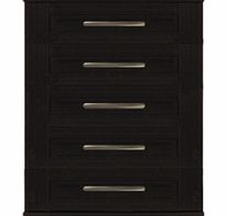 Oslo 5 Drawer Chest - Black