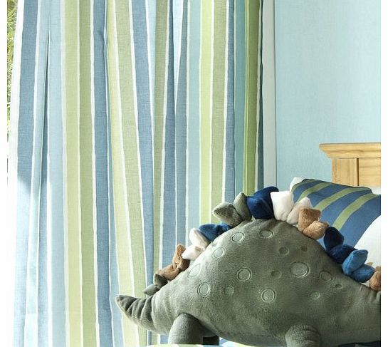 Kids Dinosaur Striped Curtains 66`` X 72``