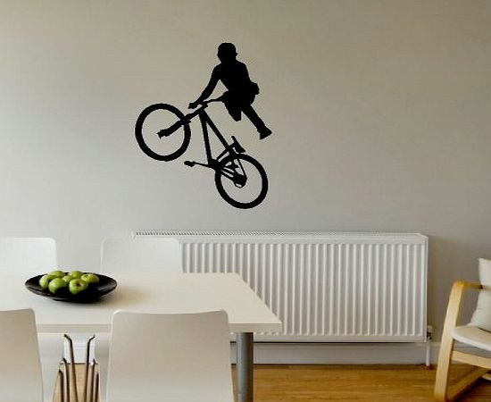 Childrens (M)LARGE GIANT BMX BIKE CHILDRENS BEDROOM WALL MURAL GIANT ART STICKER VINYL DECAL (Medium) 680mmH 470mmW