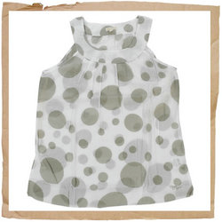 Polka Dot Top White/Grey