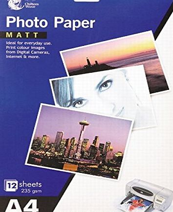 Chiltern Wove 24 Sheets Matt Photo Paper A4 /2 Packs of 12