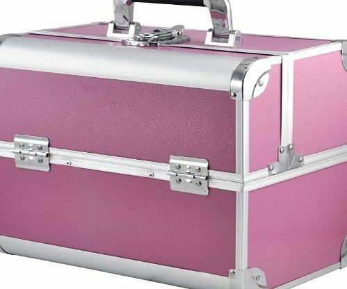 chinkyboo Black / Pink / Silver Professional Aluminium Beauty Make Up Nail Hairdressing Nail Trinket Cosmetic Box Vanity Case (Pink)