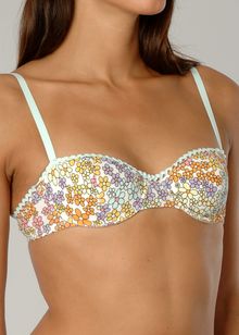 Printed Ric Rac balconette bra