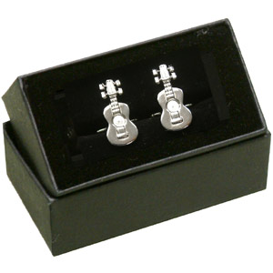 chrome Guitar Cufflinks