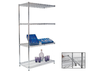 Chrome shelving extension bay