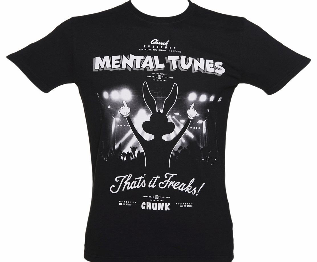 Mens Black Mental Tunes T-Shirt from Chunk