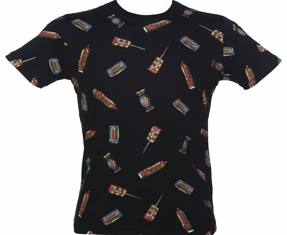 Mens Black Retro Sweets T-Shirt from Chunk