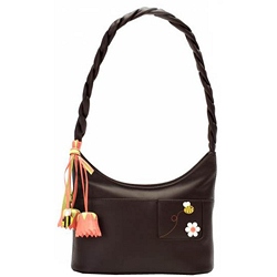 Ciccia Plait Handle Pom Pom and Bee Shoulder Bag