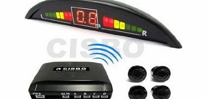 CISBO Dark Sea Blue Wireless Car reversing parking Four 4 rear sensors with Colour LED displayer