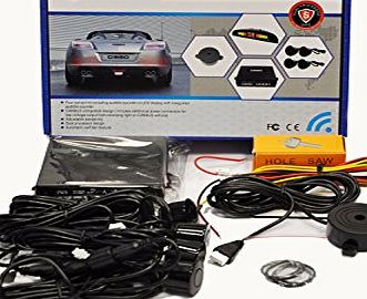 CISBO PARKING REVERSE SENSORS 4 SENSORS AUDIO BUZZER ALARM CANBUS KIT VARIOUS COLOURS (Black)