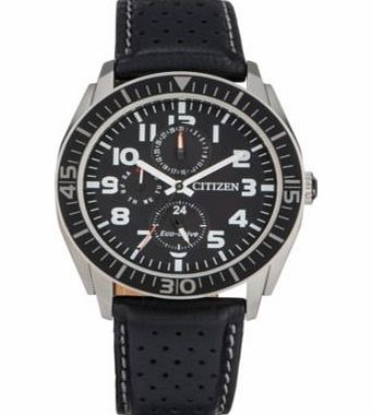 Citizen Mens Black Strap Multi Dial Eco-Drive