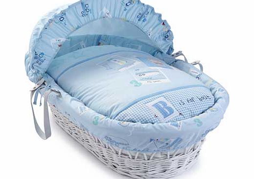 Ahoy White Wicker Moses Basket