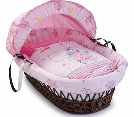 Dark Wicker Moses Basket - Lottie