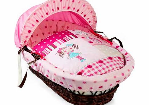 My Dolly Dark Wicker Moses Basket