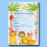 Clare Maddicott Party Lions Invitations