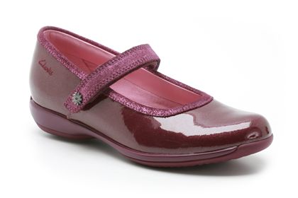 Clarks Daisy Lou Jnr Deep Fuchsia Patent