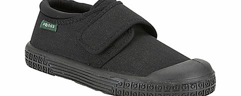 Clarks Long Jump Rip Tape Plimsolls, Black