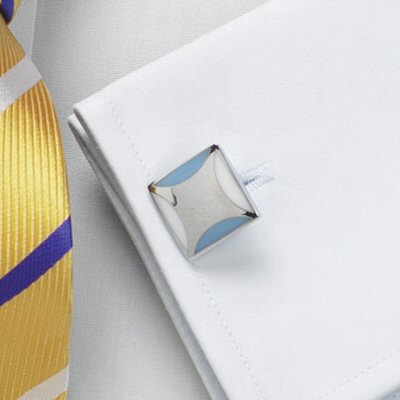 Cufflinks - Blue White Square