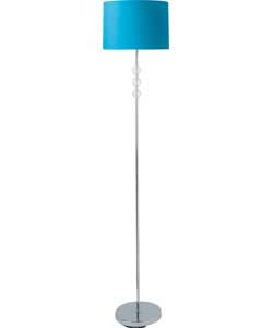 Clear Glass Ball Teal Floor Lamp