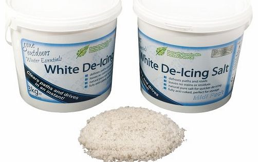 Clifford James White De-Icing Salt 3KG Double Pack, Paths, Patios, Steps and Drives.